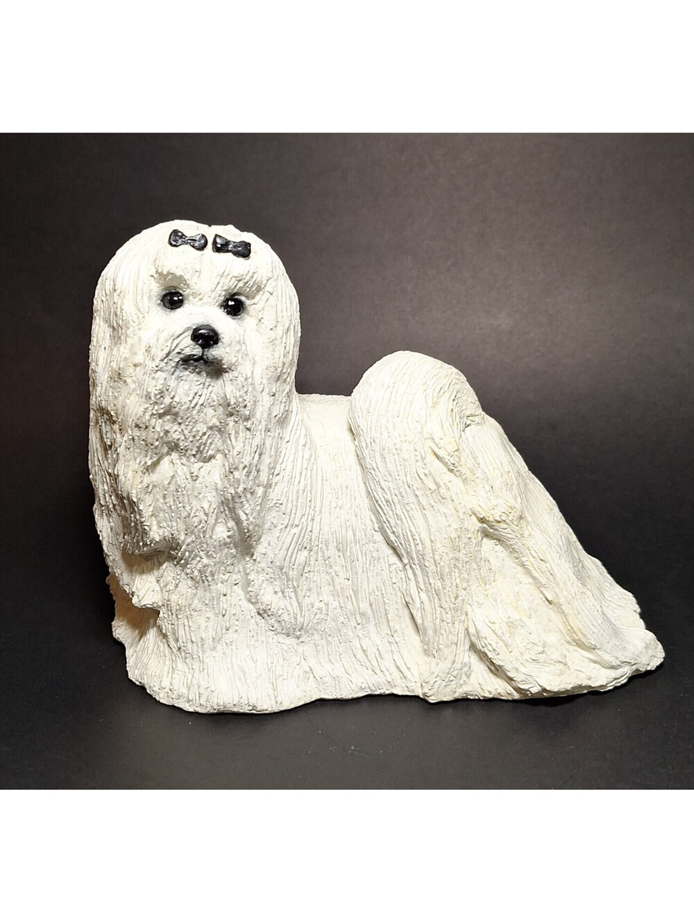 Vintage L'image Studio Maltese Dog Sculpture Nancy Miller Pinke Signed LE 17/500